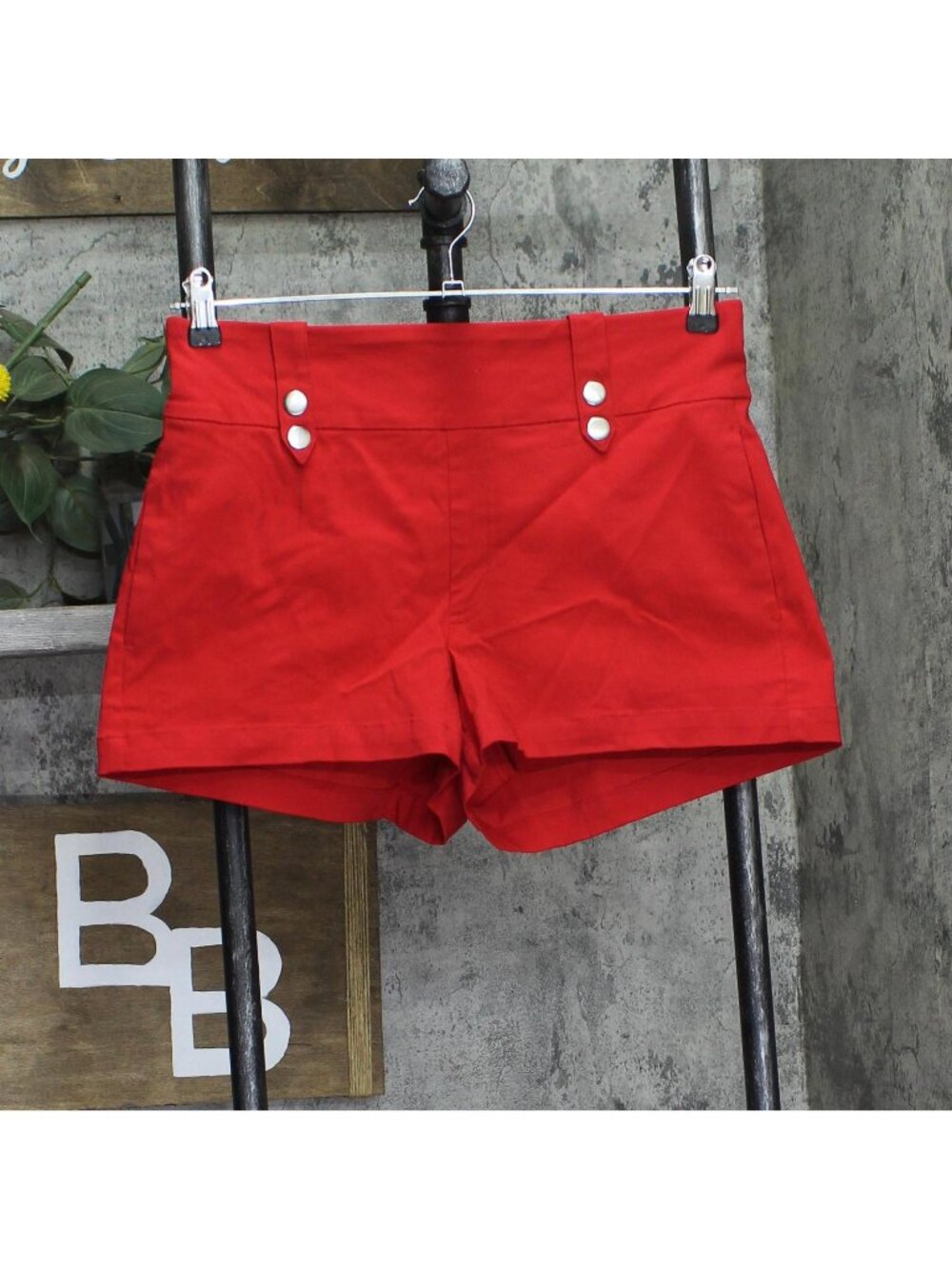 INC International Concepts Bengaline Knit Regular Shorts Cherry Candy Red 10
